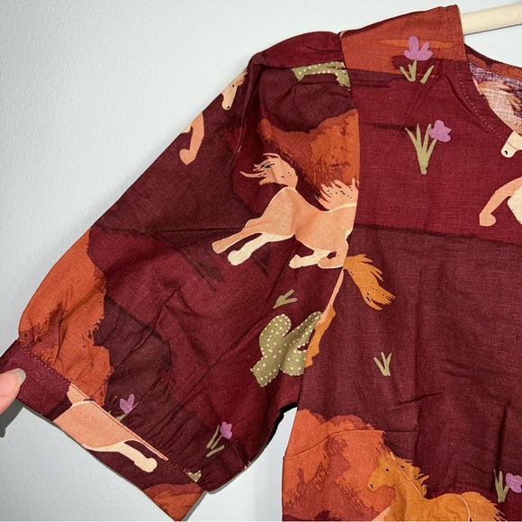 Princess Highway Country Roam Take Me Home Horse Midi Dress Brown AU 8 US 4 West - Picture 13 of 16